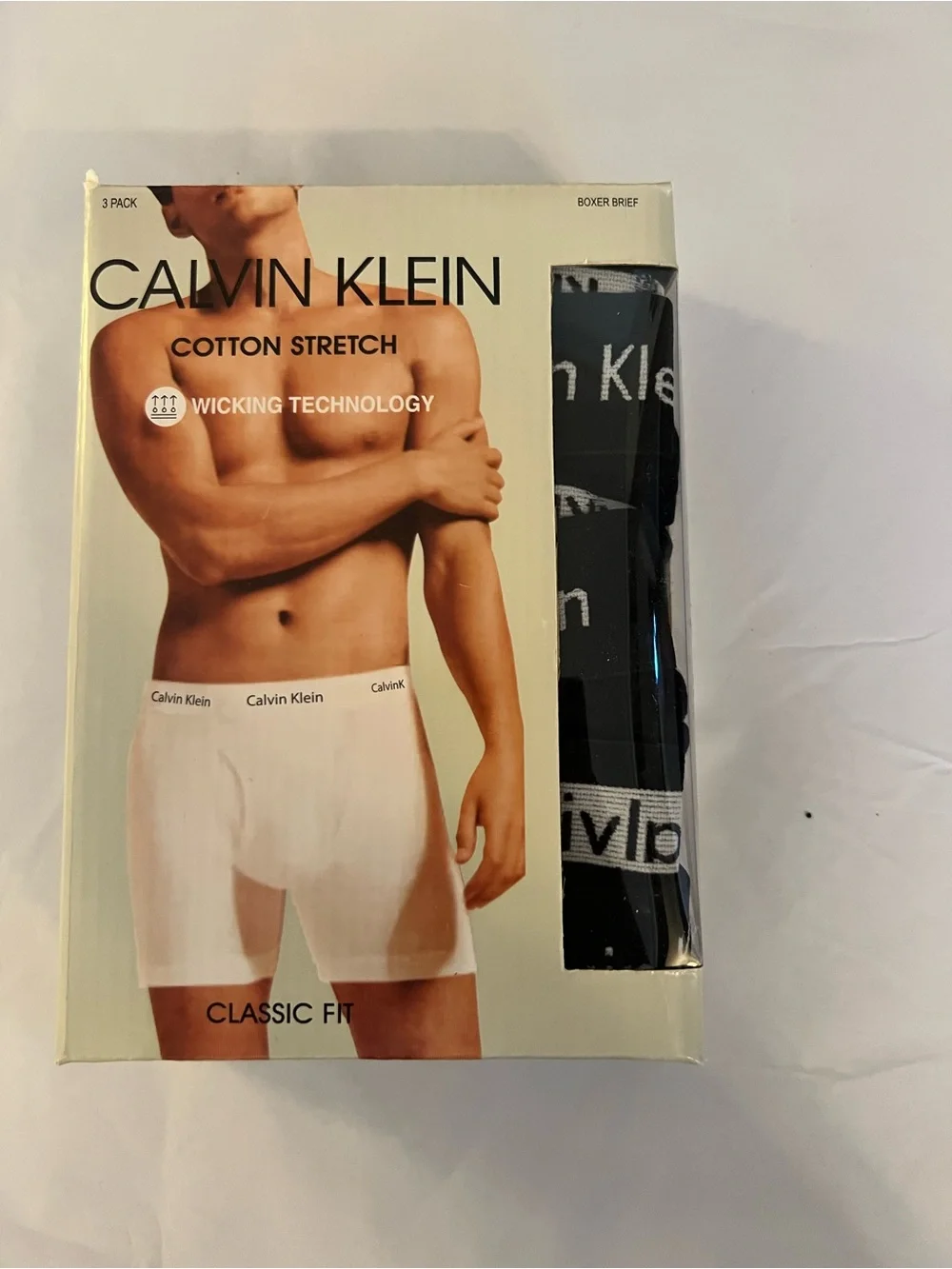 Calvin Klein Men’s Cotton Stretch Boxer Briefs - Black 3 pack Large